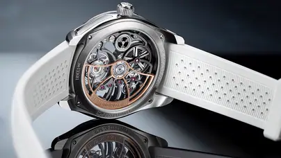 H. Moser & Cie. Pioneer Cylindrical Tourbillon Skeleton Aventurine Saquon Barkley Edition Edition caseback