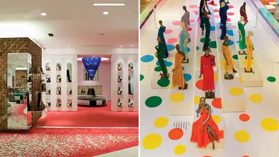 Color was central to the department store’s visual history: Witness Christian Louboutin’s vivid boutique in 2013 and playful mannequins at the renovated flagship in 2019.