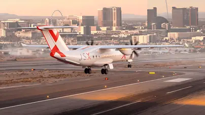 Heart Aerospace ES-36 Electric Airliner landing in Las Vegas
