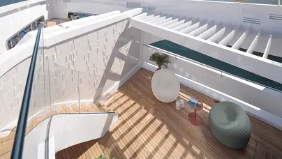Sirena 42 Superyacht owner's terrace upper
