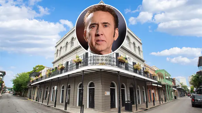 Actor Nicolas Cage; LaLaurie Mansion in New Orleans, LA
