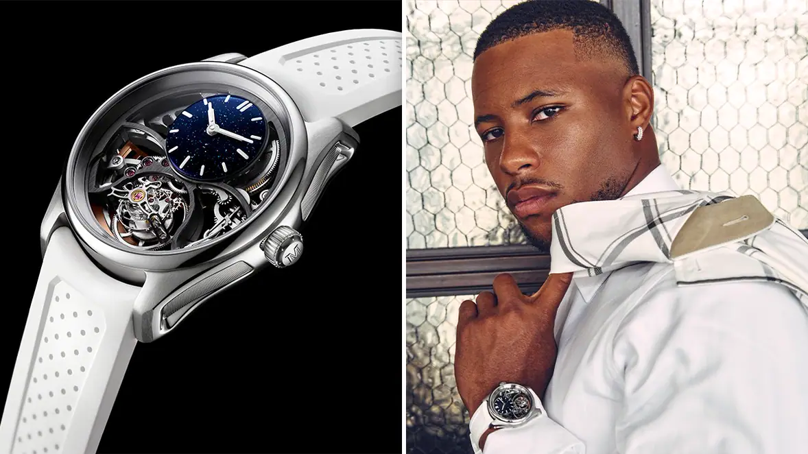 H. Moser & Cie. Pioneer Cylindrical Tourbillon Skeleton Aventurine Saquon Barkley Edition