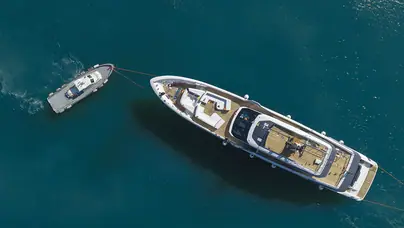 Custom Line Seatta 128 Superyacht on the water