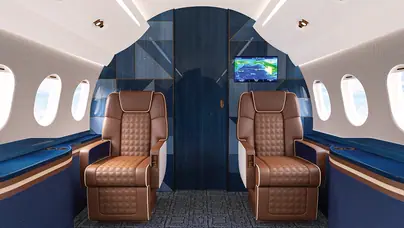 Interiors reimagined by Sarah Larrañaga Aviation Design.