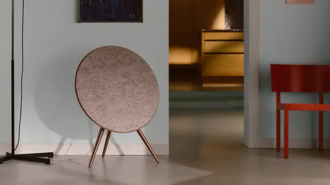 Bang & Olufsen Beosound A9 in Sienna Brown with a Woolscape cover