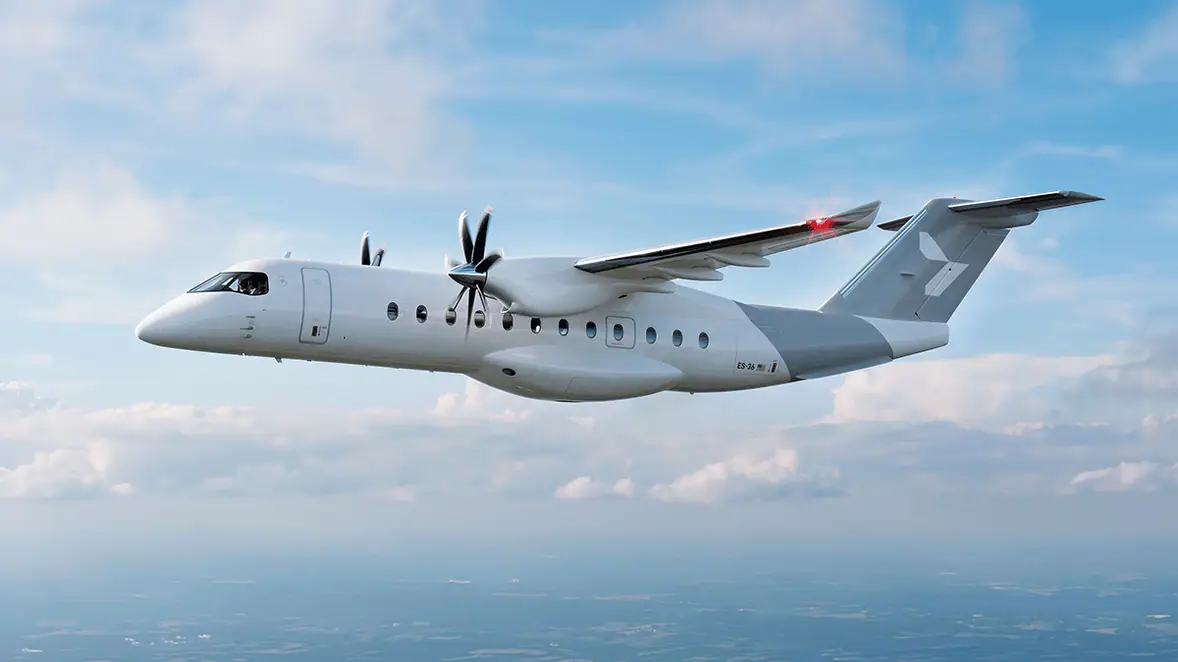 Heart Aerospace ES-36 Electric Airliner in the skies
