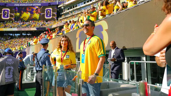 Fans at the World Cup's On the Pitch seating