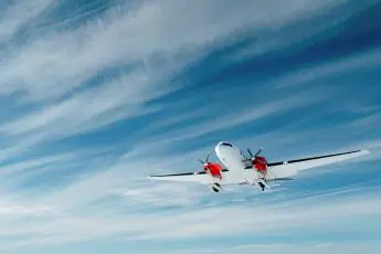 Basler plane in flight