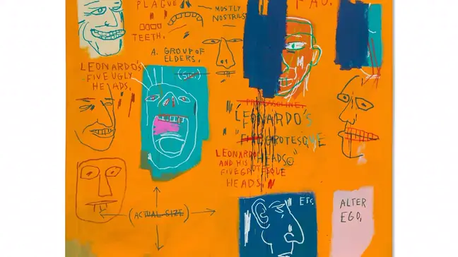 Jean-Michel Basquiat,' Untitled (Leonardo and His Five Grotesque Heads)', 198